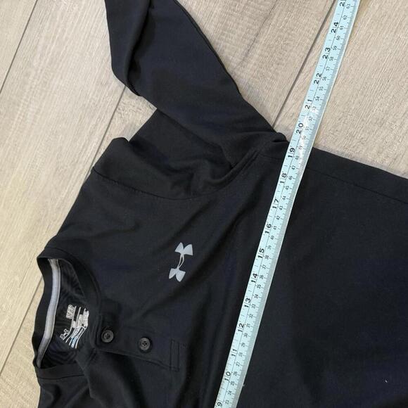 Under Armour ColdGear Black Henley Long Sleeve Shirt Men Size Small Casual Sport - Picture 9 of 10